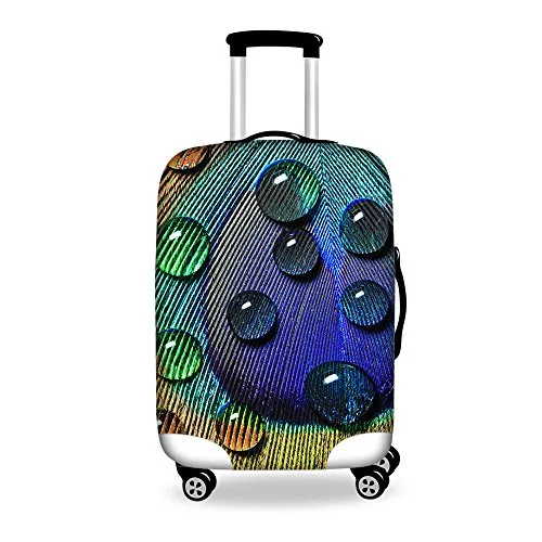 Suitcase for festival kits-carry-on suitcase with side compartment-For U Designs 26-30 Inch Large Dew Print Elastic Dustproof Suitcase Protective Cover For Men Women