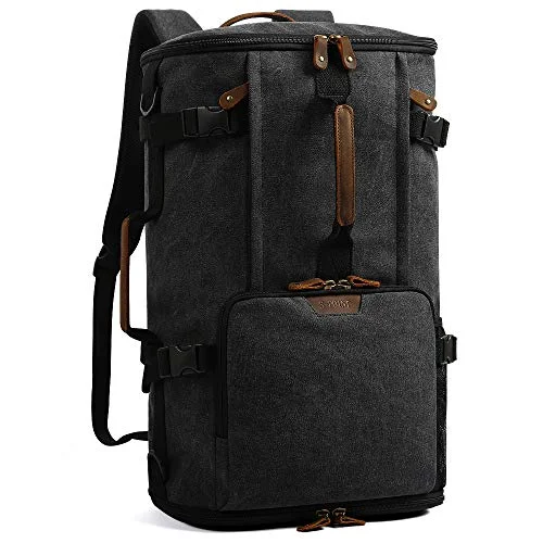 Suitcase for fun trips-high-end carry-on suitcase-G-FAVOR 40L Travel Backpack,Vintage Canvas Rucksack Convertible Duffel Bag Flight Approved Luggage Carry Fit for 17 Inch Laptop