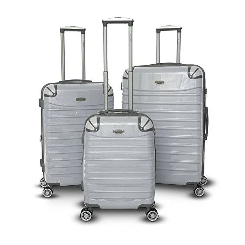 Suitcase for short stays-suitcase with RFID protection-Gabbiano Vintage Collection 3 Piece Spinner Luggage Set (White)