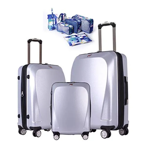 Suitcase for party supplies-expandable business suitcase-Ginza Travel Luggage 3 Piece Sets Lightweight Spinner Suitcase 20" 24" 28" - P.C Material