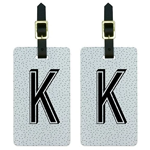 Suitcase with solid grip-eco-friendly travel suitcase with compartments-Graphics & More Letter K Initial Sprinkles Black Luggage Tags Suitcase Id, White