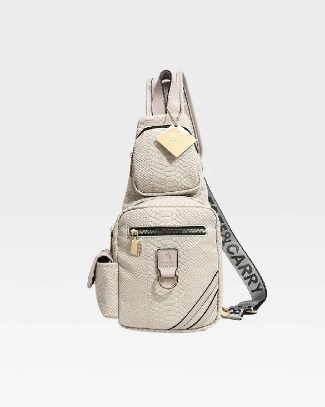 Crossbody for outdoor trips-Apollo 1 Tear Drop Crossbody Bag in Grey