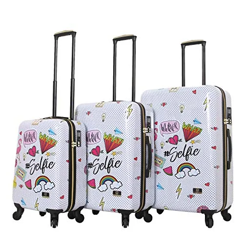 Suitcase with solid wheels-premium carry-on suitcase-HALINA Nikki Chu Whatever 3 Piece Set Luggage, Multicolor