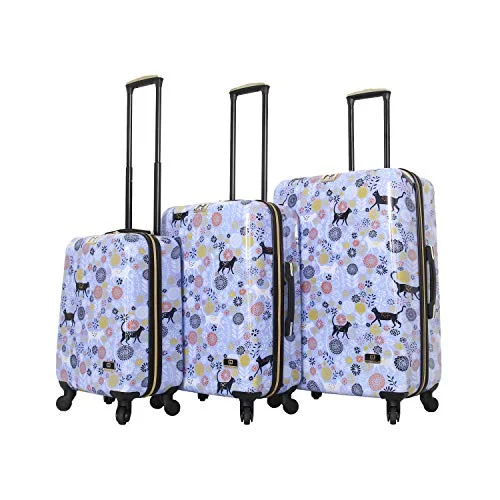 Suitcase with net compartments-spinner luggage suitcase-HALINA Vicky Yorke Urban Jungle Cats 3 Piece Set Luggage, Multicolor