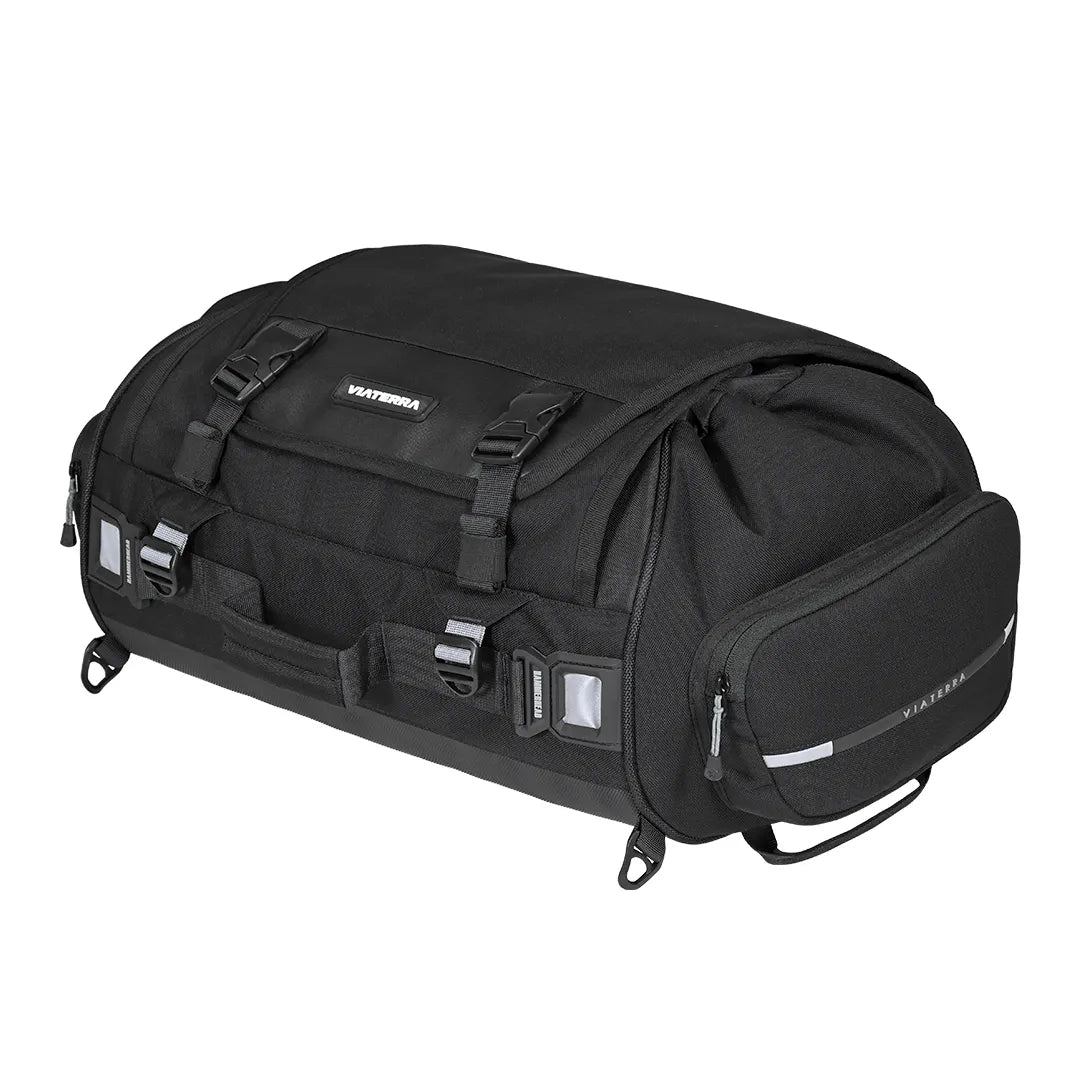 Bag with side compression straps-VIATERRA RTW SERIES - HAMMERHEAD 45 UNIVERSAL MOTORCYCLE TAILBAG