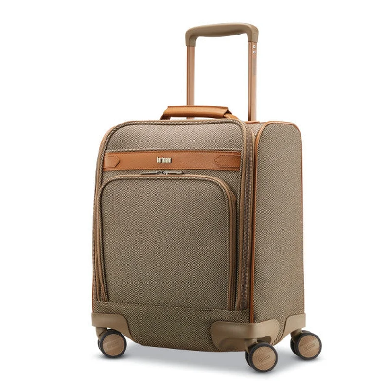 Suitcase with net compartments-spinner luggage suitcase-Hartmann Herringbone Deluxe Underseat Carry On Spinner