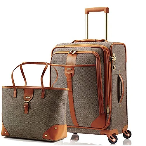 Suitcase for small items-hard case travel suitcase-Hartmann Herringbone Luxe Softside Carry-On Set Terracotta (Terracotta)