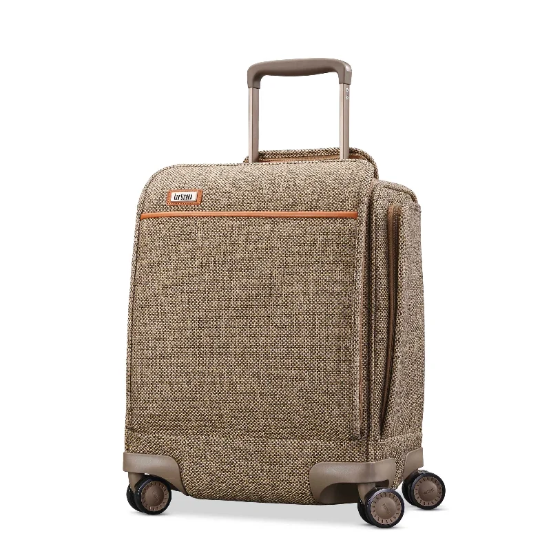 Suitcase for city essentials-suitcase with internal wet compartment-Hartmann Tweed Legend 17" Underseat Carry On Spinner Natural Tweed