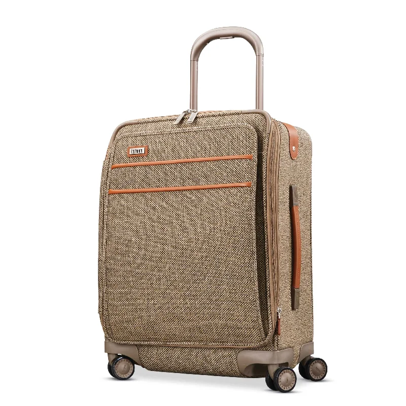 Suitcase for holiday packing-suitcase for women-Hartmann Tweed Legend 21" Domestic Carry On Expandable Spinner Natural Tweed