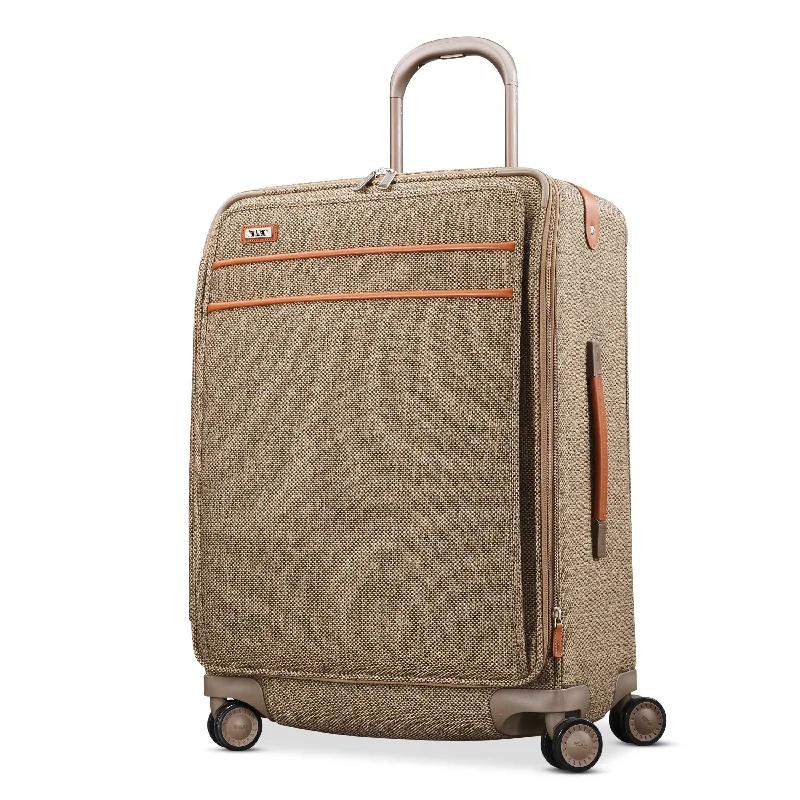 Suitcase for long flights-carry-on suitcase-Hartmann Tweed Legend 26" Medium Journey Expandable Spinner Natural Tweed