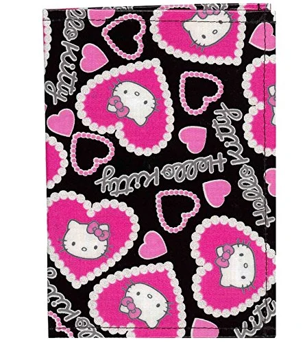 Suitcase with rugged design-top rated suitcase-Hello Kitty Passport Cover Rem Heart (Black)