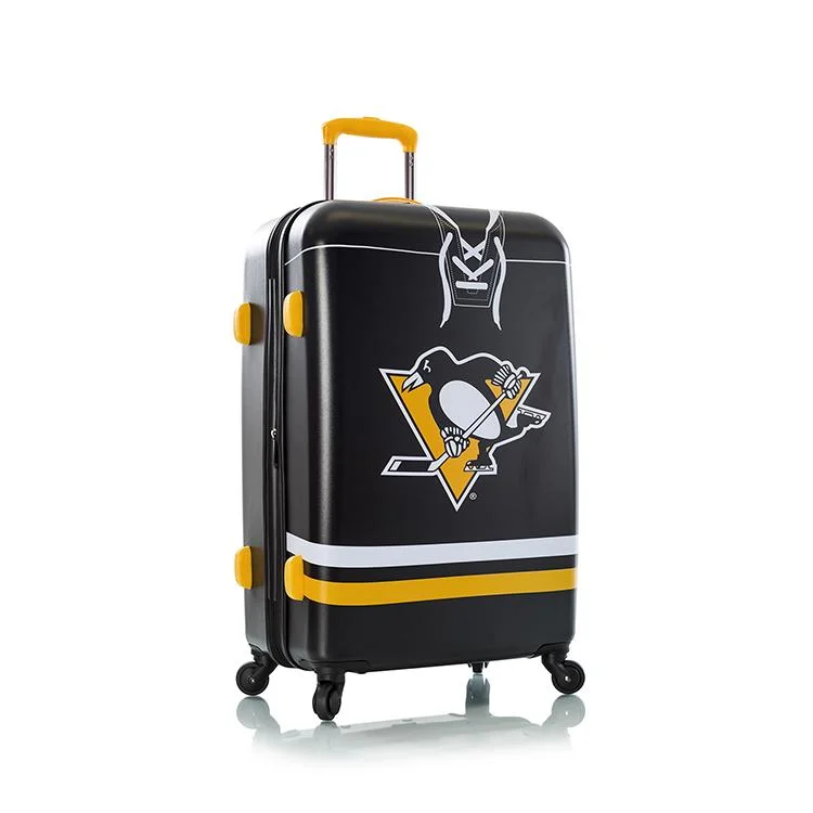 Suitcase with double zippers-suitcase with 4 wheels-Heys 26" Pittsburgh Penguins Spinner Luggage