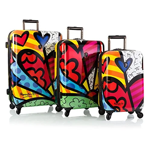 Suitcase with fun patterns-soft side suitcase-Heys 3 Piece Set, Britto New Day