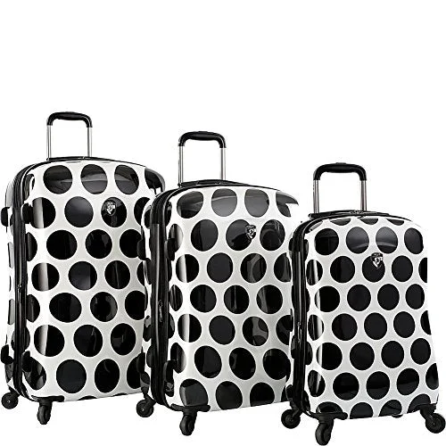 Suitcase with metallic finish-suitcase with removable lining-Heys America Spotlight Fashion Spinner 3 Piece Set