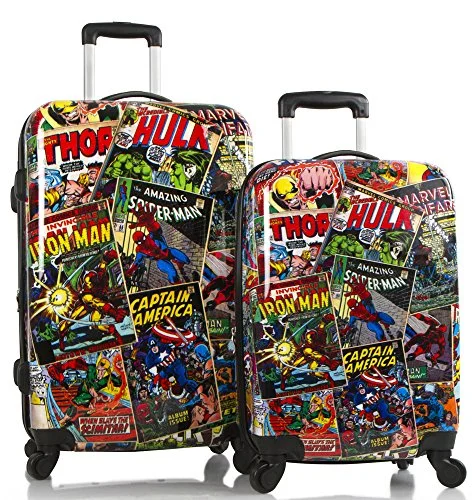 Suitcase for adventure travel-luggage suitcase with compartments-Heys Marvel 2 Piece Set, Comics