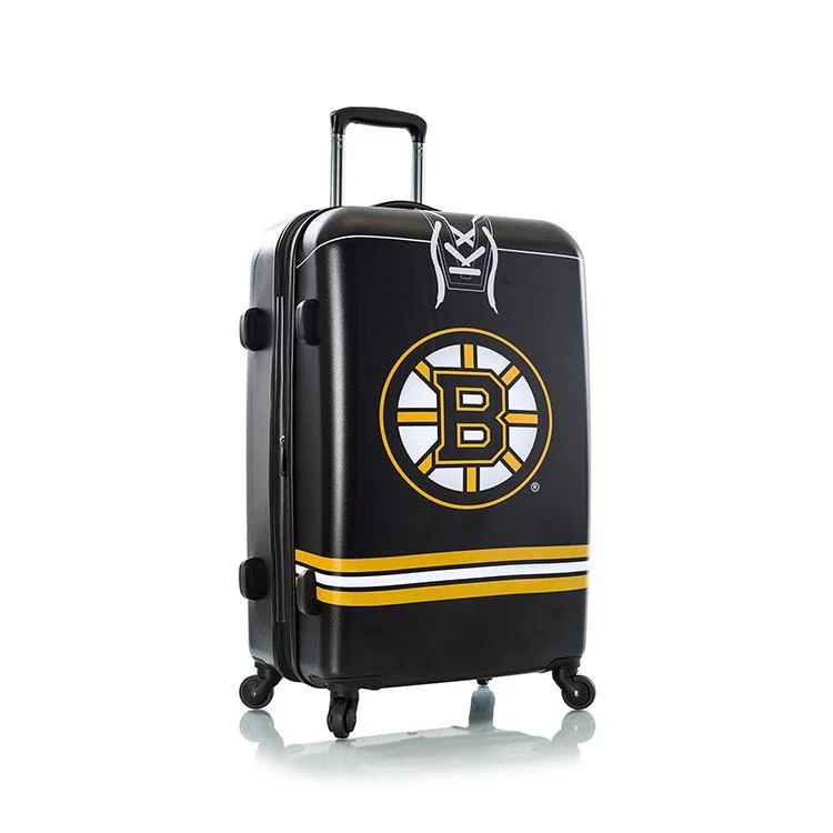 Suitcase with mesh shell-stylish business luggage-Heys NHL 26" Boston Bruins Spinner Luggage