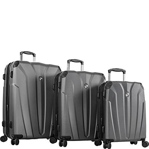 Suitcase with slim profile-backpack suitcase-Heys Rapide 3 Piece Set, Pewter