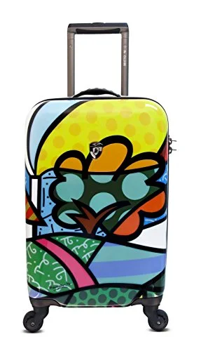 Suitcase for camping trips-budget suitcase-Heys Usa Luggage Britto Flowers 22 Inch Hard Side Carry On Suitcase, Multi-Colored, One Size