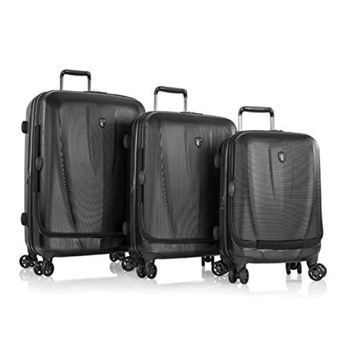 Suitcase for train travel-suitcase for long trips-Heys Vantage 3 Piece Set, Black