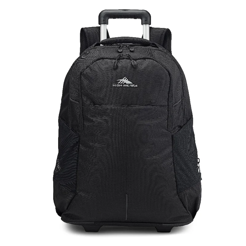 Backpack with high capacity-designer backpack for casual wear-High Sierra Powerglide Pro Wheeled Backpack - Black