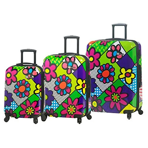 Suitcase for city travel-practical suitcase for travel-Hontus Flower Largo Hardside Spinner Luggage 3pc Set, Flowery