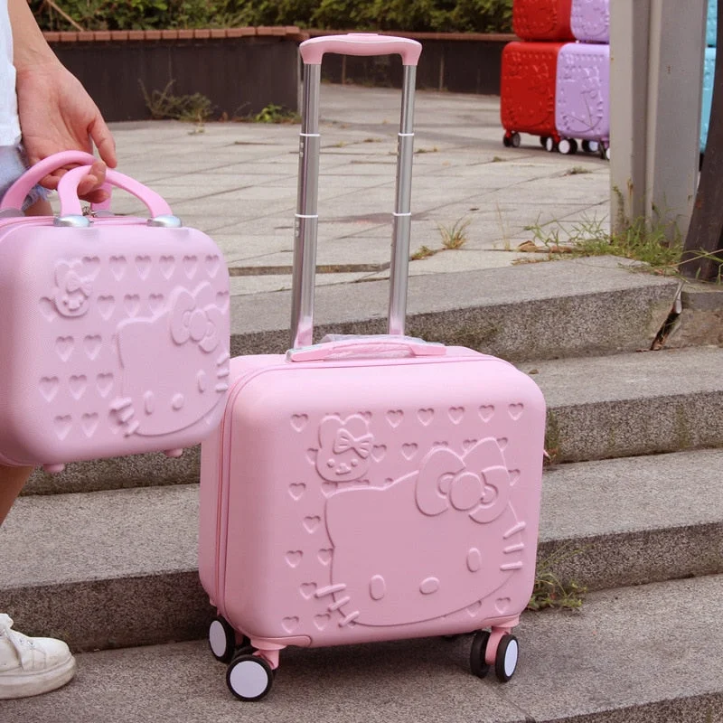 Suitcase with personal initials-high-tech suitcase-Hotsale!12 16Inches Girls Abs Hardside Trolley Luggage Sets,Pink Green Animal Universal Wheels