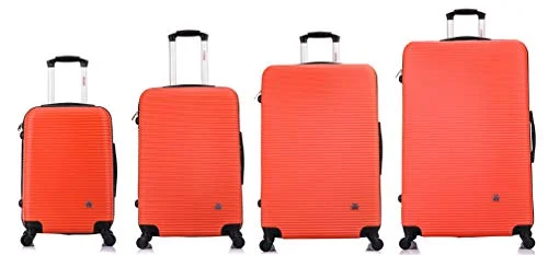 Suitcase with durable wheels-cheap suitcase-Inusa Royal Lightweight Hardside Spinner 4 Piece Set 20", 24'', 28", 32" Orange