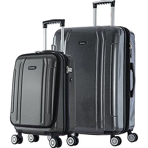 Suitcase with TSA lock-lightweight suitcase-Inusa Southworld 19" & 23" 2-Piece Hardside Spinner Luggage Set