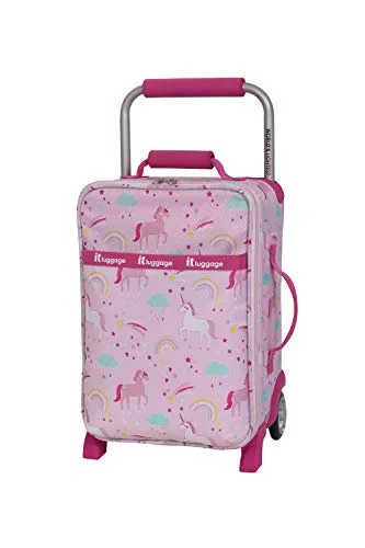 Suitcase with grid pattern-3-wheel suitcase-it luggage Kids' World's Lightest, Unicorn Repeat Print, 1 Piece