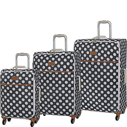 Suitcase for fast kits-eco suitcase with wheels-It Luggage Summer Spots 3 Piece Lightweight Expandable Spinner Luggage Set (Dark