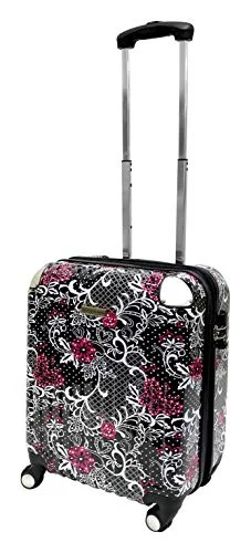 Suitcase for fun kits-compact hard-shell travel suitcase-KARRIAGE-MATE Hardside Carryon Expandable Luggage with Spinner Wheels, TSA Lock (Paisley and Butterfly)