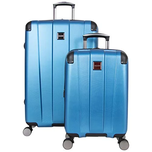 Suitcase with mesh dividers-suitcase with detachable bag-Kenneth Cole Reaction Continuum Hardside 8-Wheel Expandable Upright Spinner Luggage, Vivid Blue, 2-Piece (20" Carry-On / 28" Check Size)