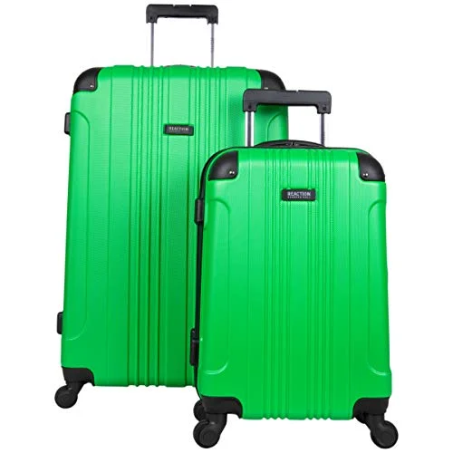 Suitcase with luxury design-cabin baggage suitcase-Kenneth Cole Reaction Out Of Bounds 2-Piece Hardside 4-wheel Spinner Luggage Set: 20" Carry-On & 28" Checked Suitcase, Kelly Green