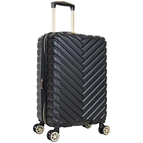 Suitcase with modern vibes-suitcase with removable shoulder strap-Kenneth Cole Reaction Women's Madison Square Hardside Chevron Expandable Luggage, Black, 20-Inch Carry On