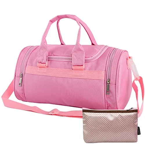 Crossbody trendy essential bag-Kilofly Girls Ballerina Ballet Dance Duffel Crossbody Bag + Cosmetic Pouch Set