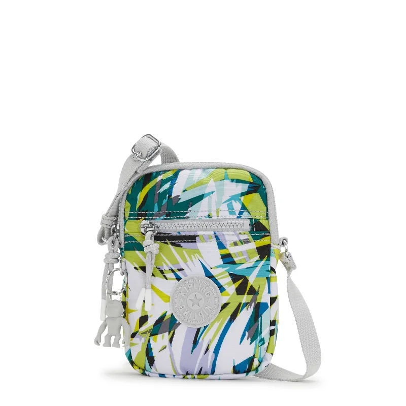 Crossbody cross-body purse-Kipling Debby Printed Crossbody Phone Bag - Bright Palm MJ