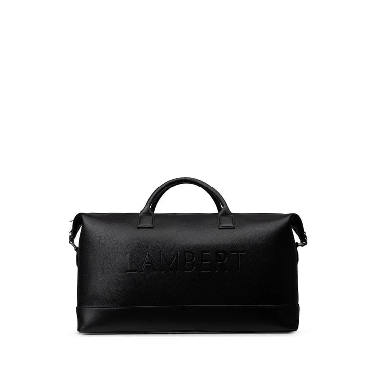 Affordable travel bag for women-Lambert The June - Black Vegan Leather Travel Bag