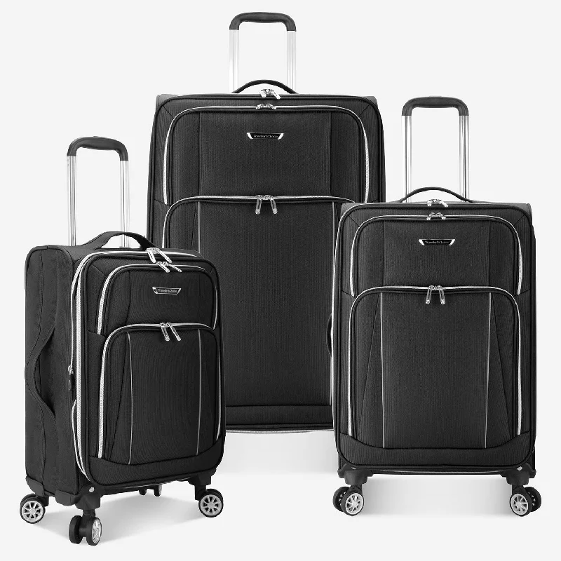 Suitcase for chill getaways-best soft-shell carry-on suitcase-Lares 3-Piece Luggage Set