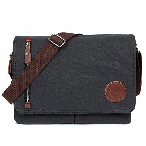 Crossbody bag with sleek strap-Losmile Canvas Messenger Bag Shoulder Bag Vintage Crossbody Laptop Bag Satchel Bag School Bag