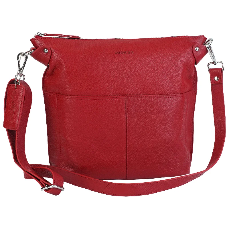 Crossbody day bag-Mancini Pebbled Susan Crossbody Hobo