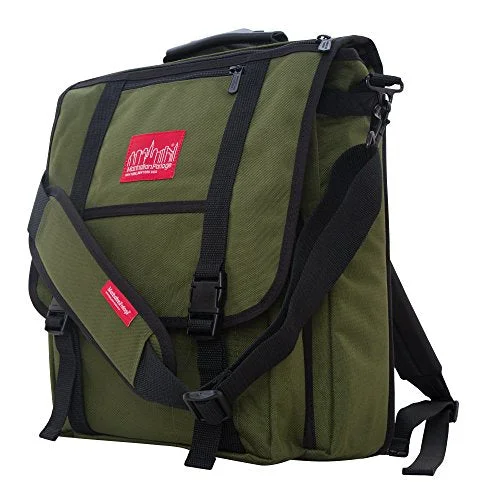 Suitcase with clip straps-ultra-light suitcase for kids-Manhattan Portage Commuter Laptop Bag W/Back Zipper, Olive, One Size