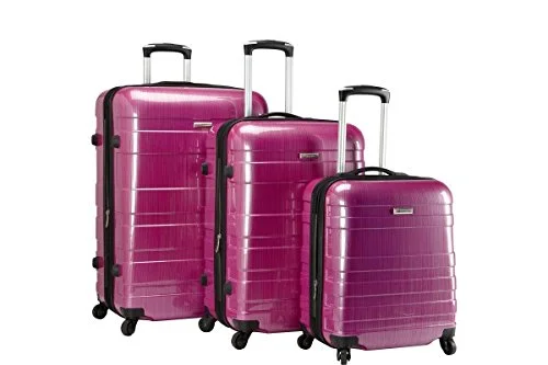 Suitcase for small items-hard case travel suitcase-Mcbrine 3 Piece Expandable Hard Sided Set Purple