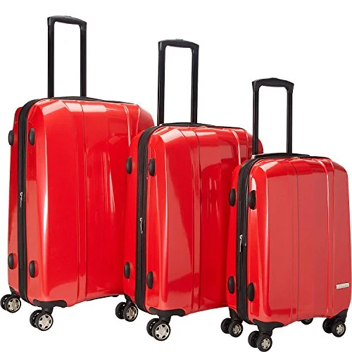 Suitcase for craft supplies-kids suitcase for traveling-Mcbrine Luggage A719 Expandable 3Pc Luggage Set (Red)