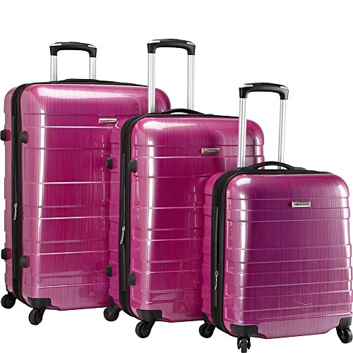 Suitcase with glowing trim-lightweight spinner suitcase-Mcbrine Luggage A736 Eco 3Pc Set (Two Tone Purple)