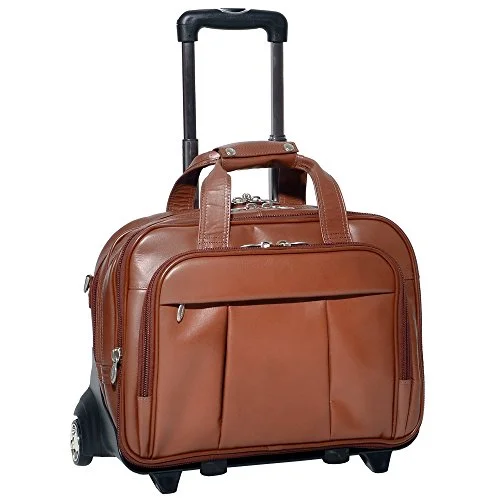 Suitcase for hiking gear-hard-shell cabin suitcase-Mckleinusa Damen 80714 R Series Leather Detachable-Wheeled Laptop Case (Brown)