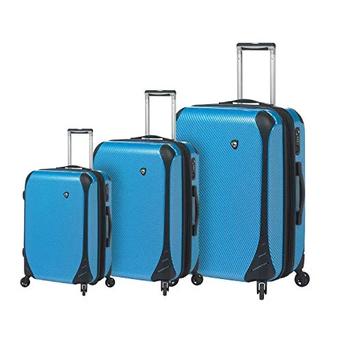 Suitcase with soft padding-best travel luggage-Mia Toro Fibre Di Carbonio Largo Luggage 3 Piece Set, Blue