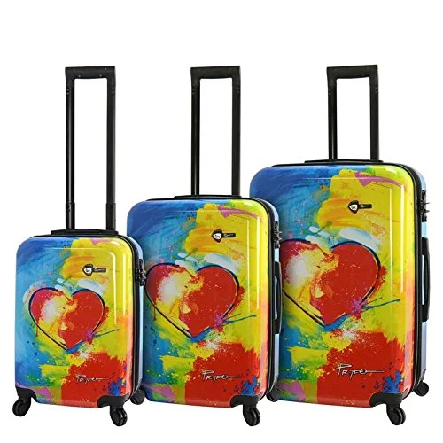 Suitcase with dark leather-high-tech luggage suitcase-Mia Toro Hardside Spinner Luggage 3 Piece Set, Prado-In Love