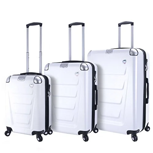 Suitcase for paperwork-high-quality travel suitcase-Mia Toro Italy Accadia Hardside Spinner Luggage 3 Piece Set, White