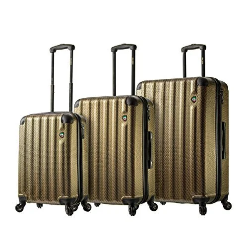 Suitcase with compact design-suitcase for business traveler-Mia Toro Italy Catena Largo Hardside Spinner Luggage 3Pc Set, Gold