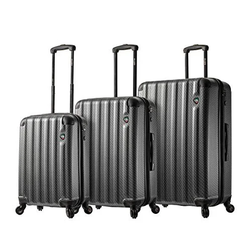 Suitcase for pet supplies-suitcase for frequent flyer-Mia Toro Italy Catena Largo Hardside Spinner Luggage 3Pc Set, Silver